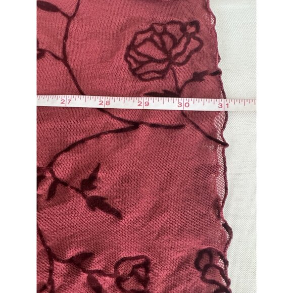 Vintage Women Small Burgundy Velvet Burnout Mesh Cami Whimsigoth Y2K Fairy Italy - Picture 8 of 8
